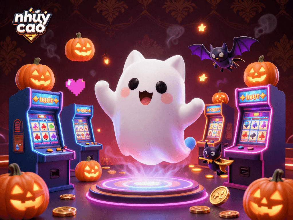 Experience the thrill of nhảy cao online with vibrant casino elements and engaging characters in a lively illustration.