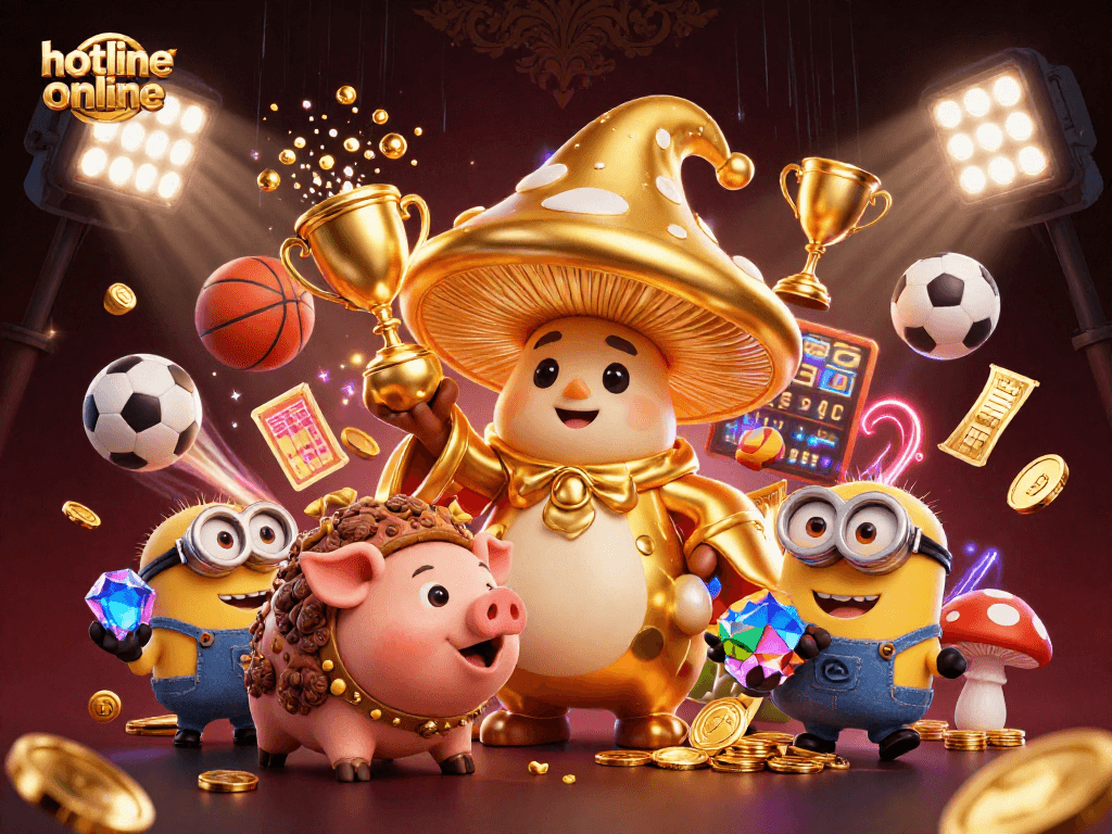 Engage with the thrilling hotline online experience, showcasing magical elements and dynamic sports betting action.