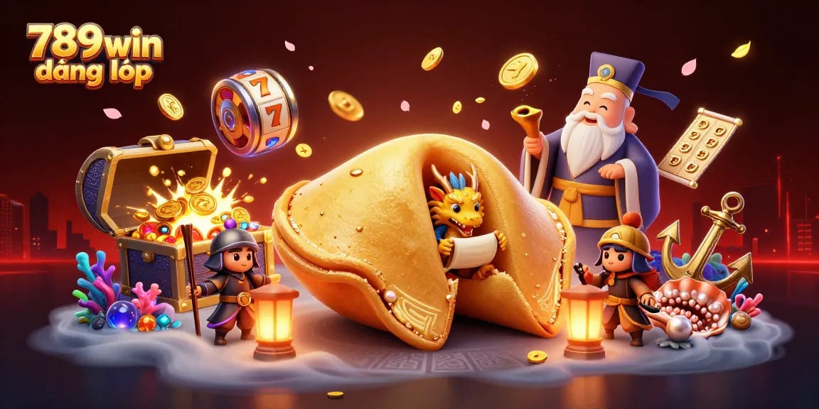 Experience the thrill of 789win đăng nhập with this vibrant 3D illustration of fortune and gaming elements.