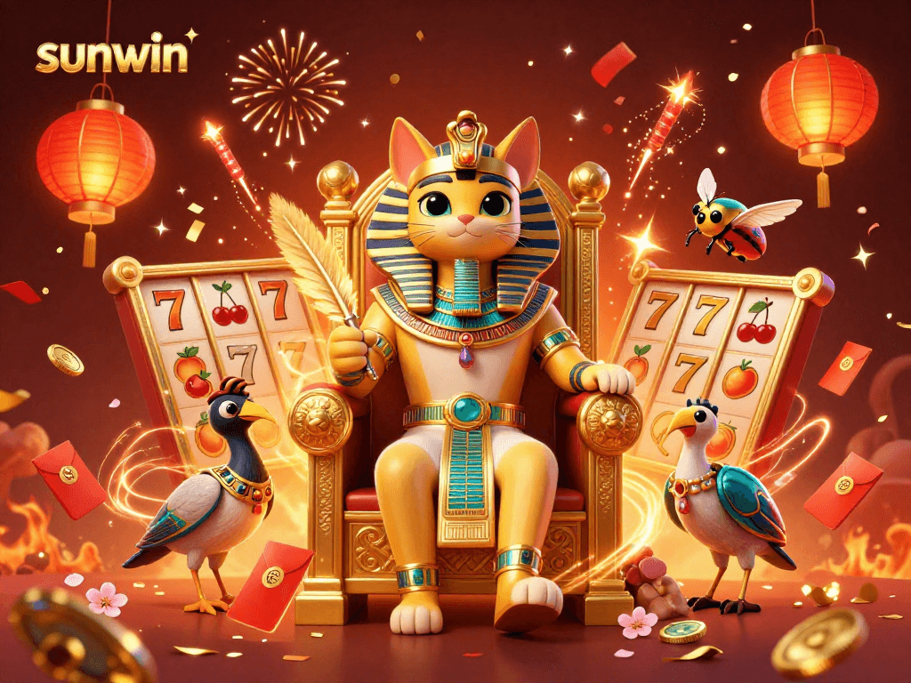 Spin the reels with sunwin's vibrant casino adventure featuring an Egyptian theme.