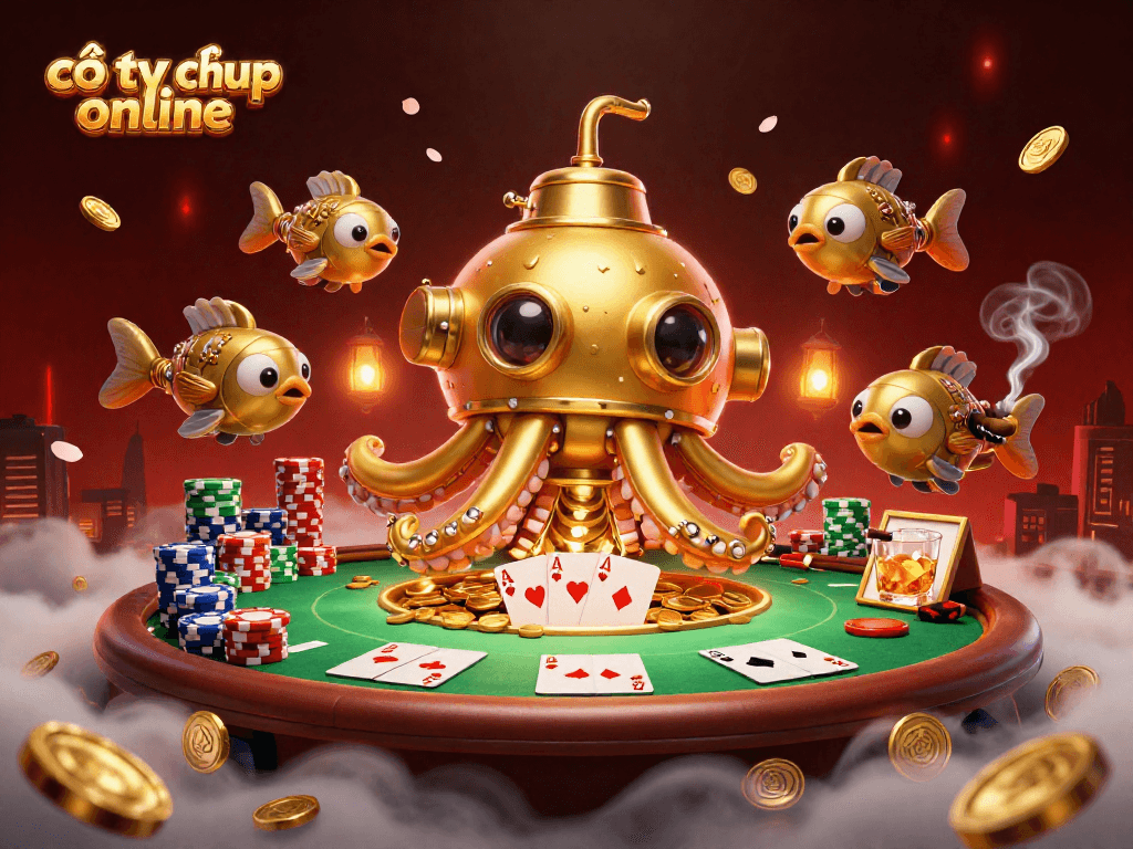 Engage in cờ tỷ phú online with a vibrant 3D casino-themed scene featuring unique characters and elements.