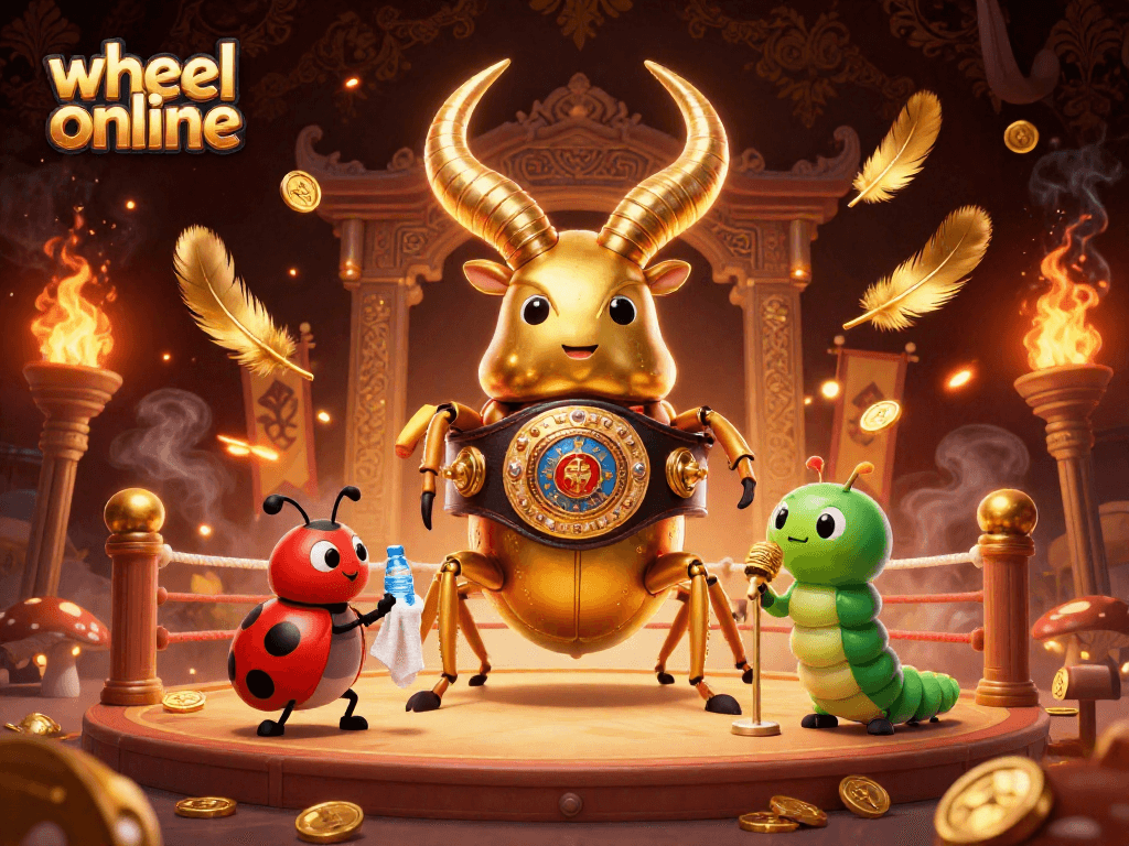 Engage in the excitement of wheel online, where fortune spins with every turn of the glorious golden stag beetle's battle.