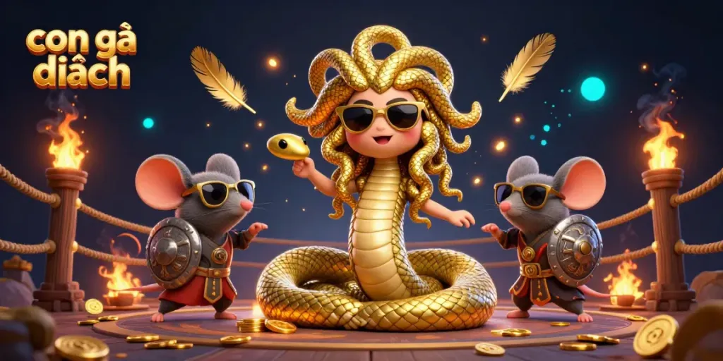 Experience the excitement of con gà đen cockfighting with this vibrant 3D illustration.