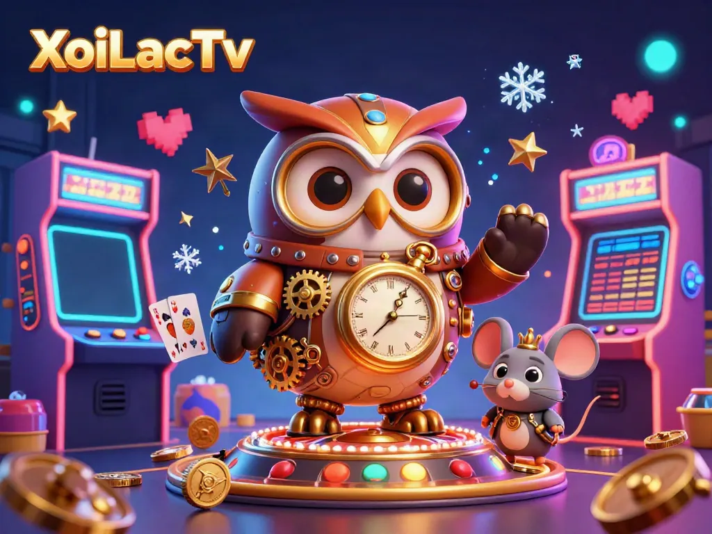 XoiLacTv brings excitement to the live casino scene, featuring cartoon characters and vibrant game elements.
