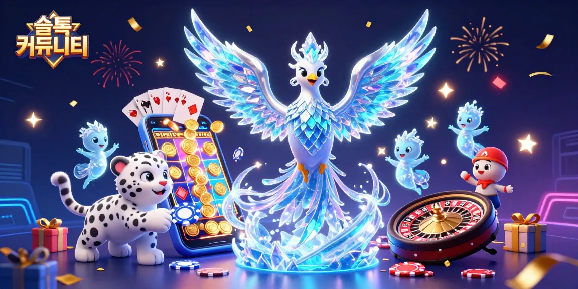 Join the excitement in the 슬롯 커뮤니티 with a dazzling scene of a phoenix and gaming elements.