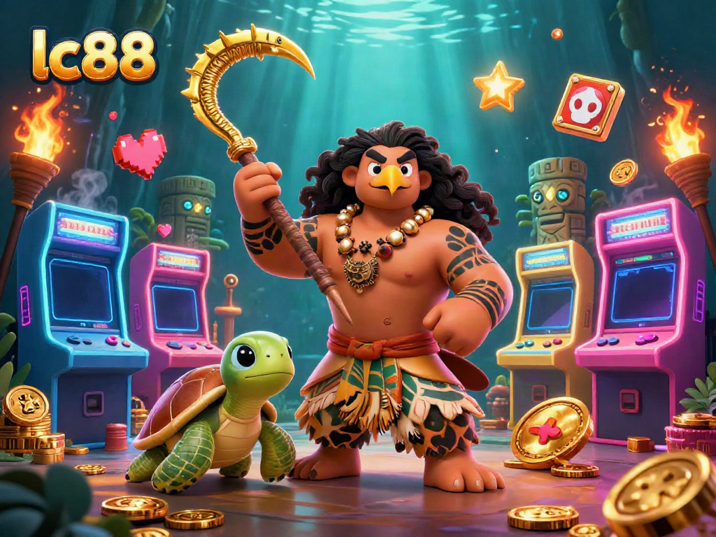Experience the thrill of lc88 with a vibrant casino scene featuring dynamic game elements and engaging characters.