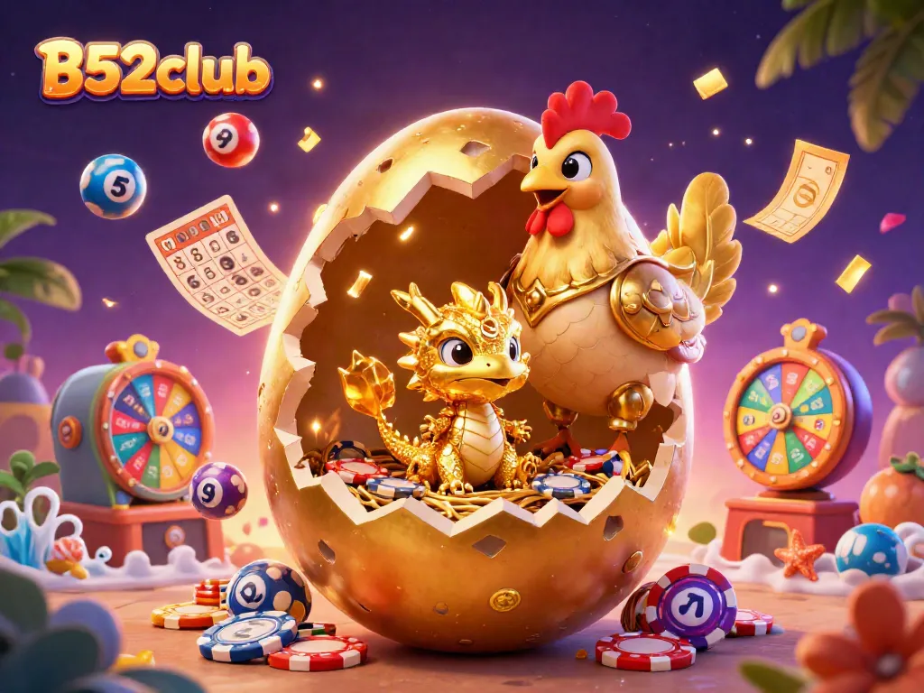 Engage in thrilling gameplay at B52club with vibrant lottery and gaming elements illustrating the excitement.