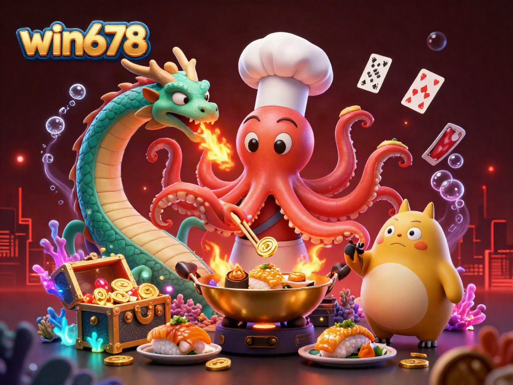 Experience premium gaming with win678 featuring colorful characters and scenes from an exciting underwater casino.
