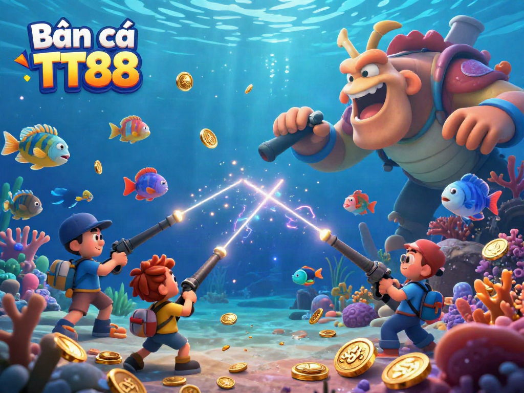 Engage in the Bắn cá TT88 action featuring vibrant underwater sea creatures and dynamic gameplay elements.