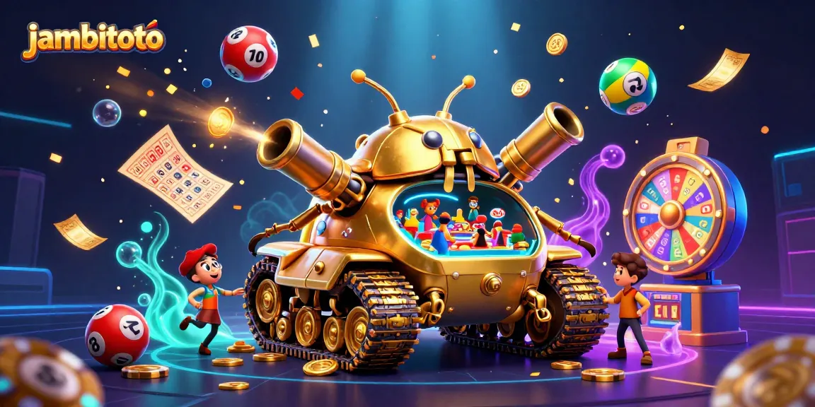 Engage with jambitoto's dynamic mini-casino scene showcasing joyful lottery game elements.