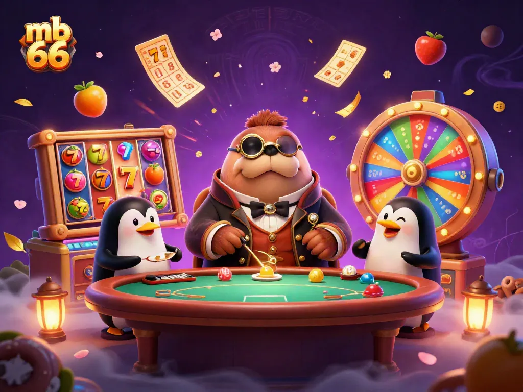 Engage in thrilling slots action at mb 66 with vibrant characters and dynamic casino elements.