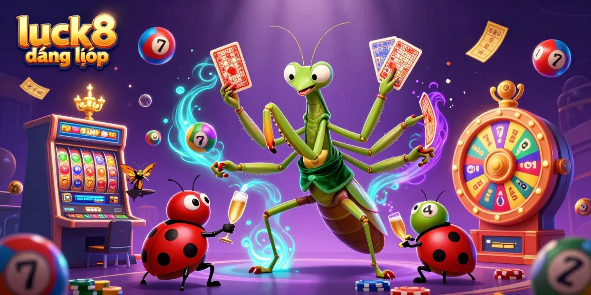 Engage with luck8 đăng nhập by joining thrilling slots with festive gaming elements surrounding vibrant characters.