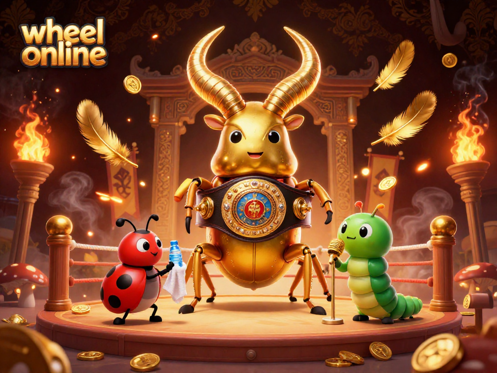 Engage in the excitement of wheel online, where fortune spins with every turn of the glorious golden stag beetle's battle.
