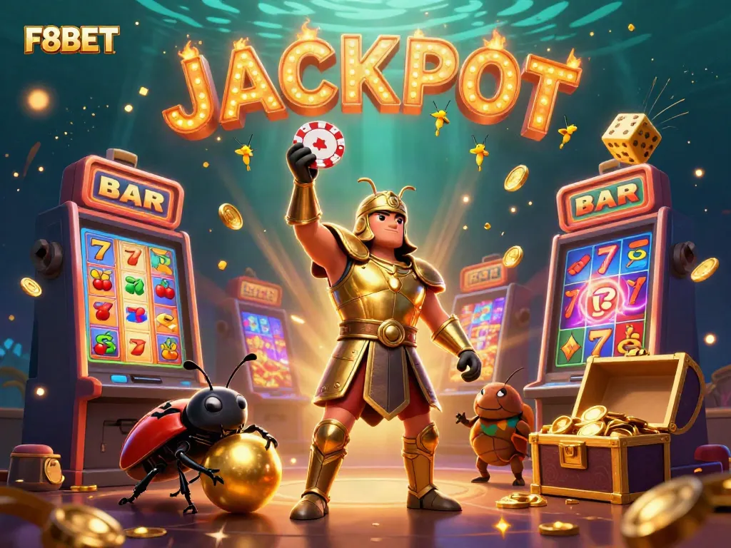 Experience the excitement of F8BET with this ultra-detailed illustration showcasing a triumph in casino gaming.