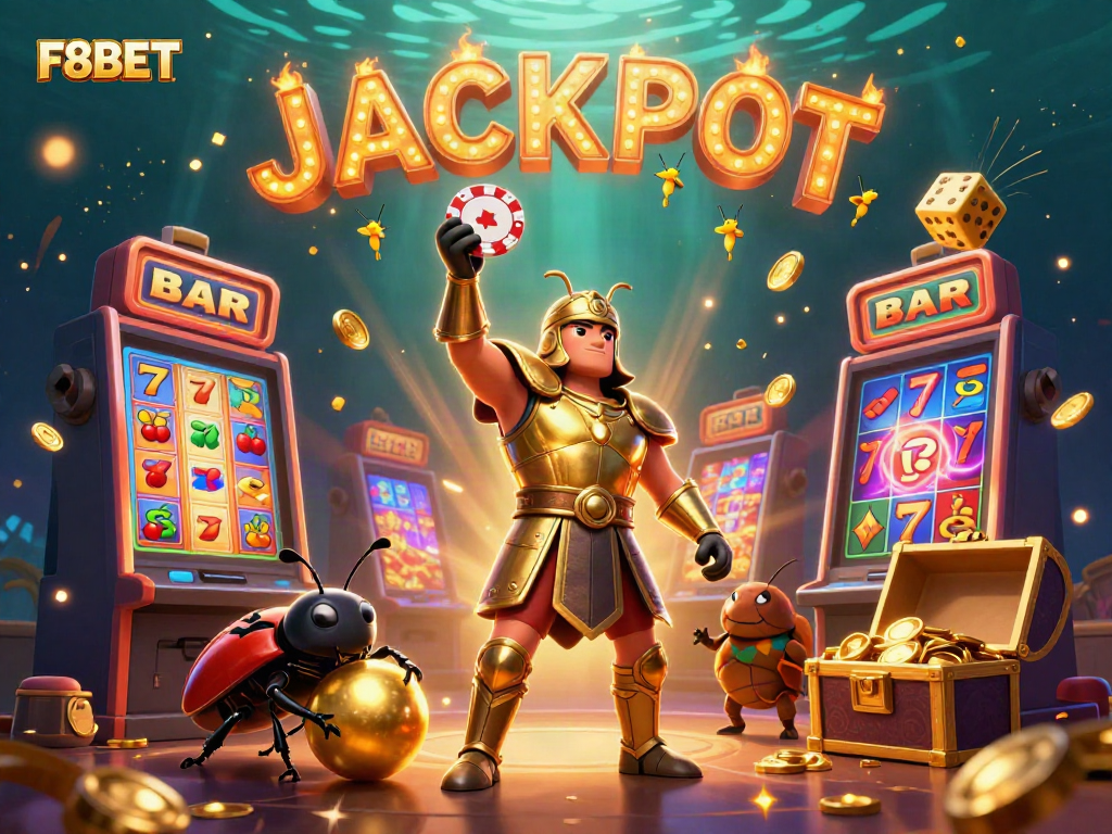 Experience the excitement of F8BET with this ultra-detailed illustration showcasing a triumph in casino gaming.