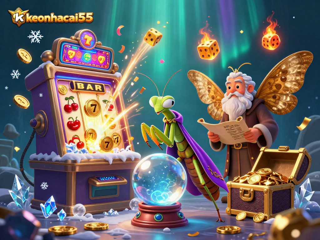 Experience exciting gaming at keonhacai55 with an enchanting 3D casino scene brimming with vibrant details.