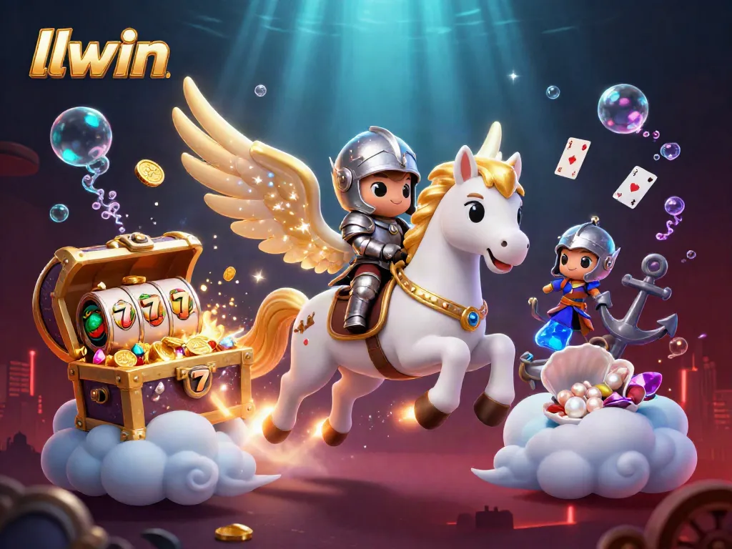 Experience the thrill of llwin with a dynamic illustration celebrating gaming elements and vibrant casino action.