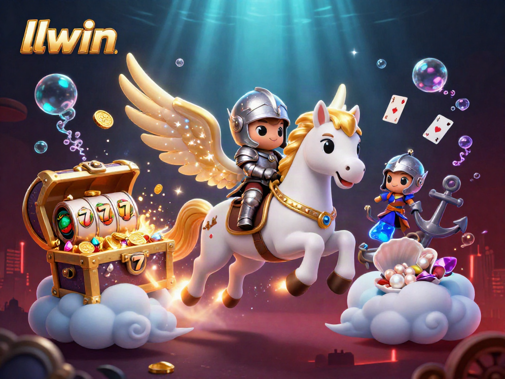 Experience the thrill of llwin with a dynamic illustration celebrating gaming elements and vibrant casino action.