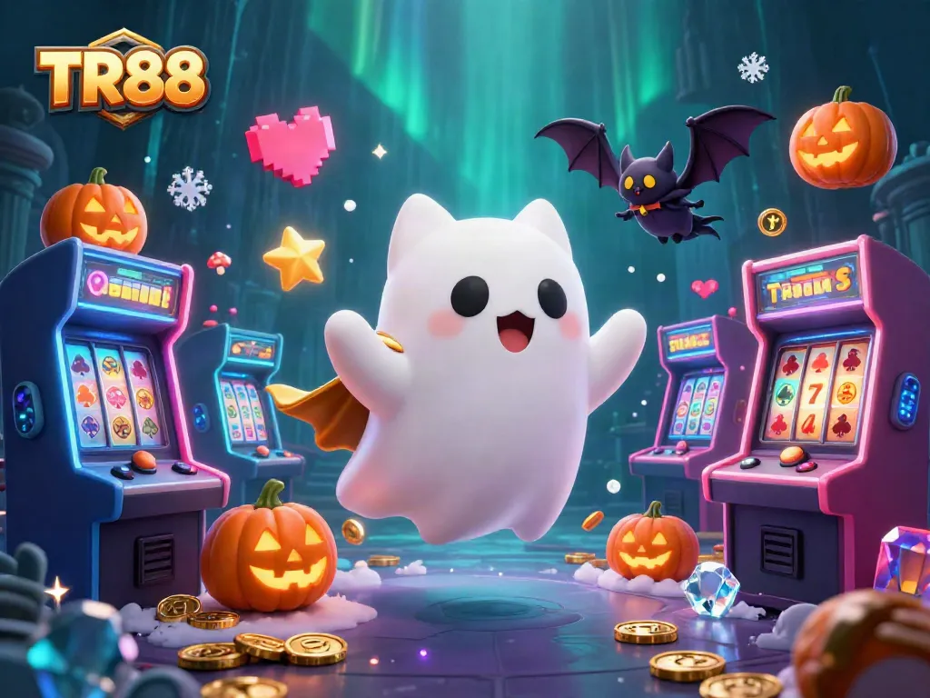 Engage with TR88's haunted casino adventure featuring a ghost cat and dynamic gaming elements.
