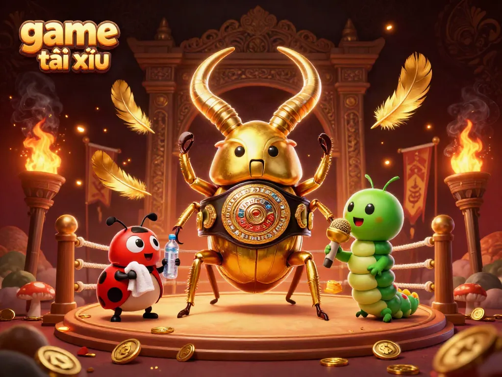 Engage in the thrilling game tài xỉu action with giant cartoon characters in a dynamic casino arena.