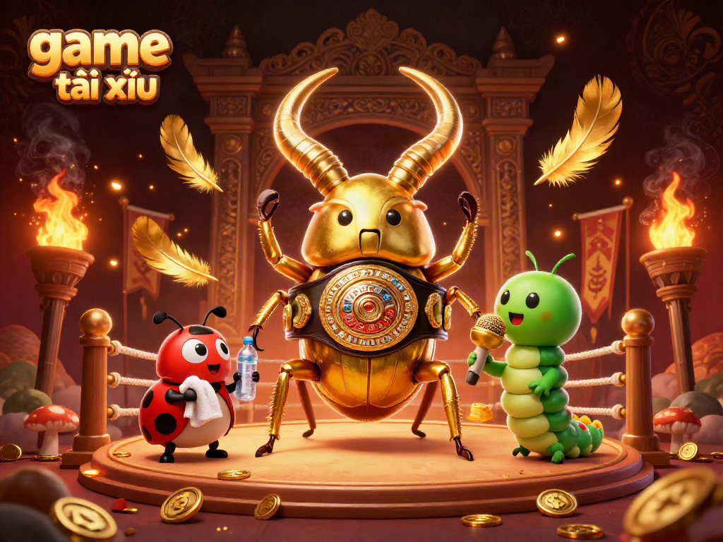Engage in the thrilling game tài xỉu action with giant cartoon characters in a dynamic casino arena.