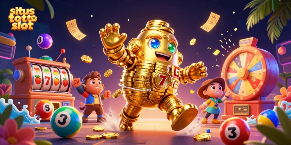 Engage with situs toto slot by spinning reels with vibrant symbols and immersive casino elements.