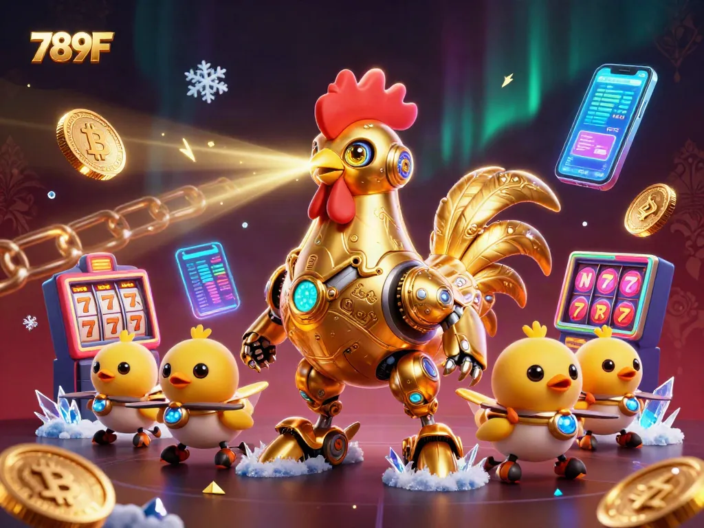 Engage in thrilling games at 789F with vibrant neon elements and animated characters promoting casino excitement.