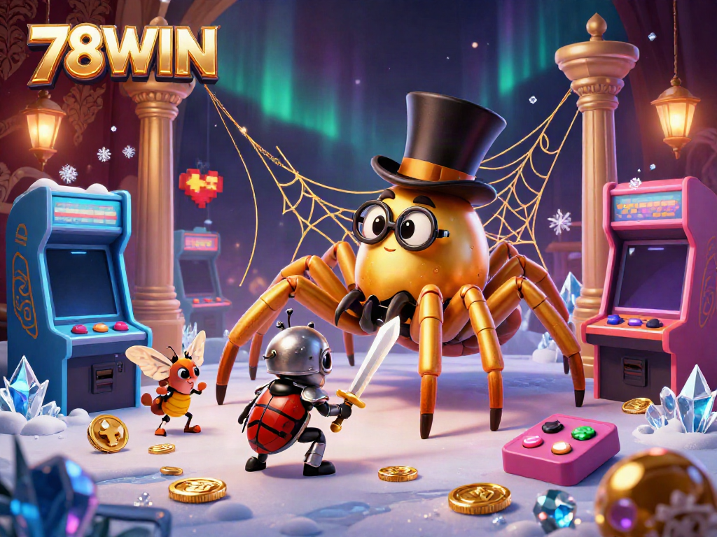 Experience excitement with 78WIN as golden characters bask in vibrant, casino-themed 3D glory.
