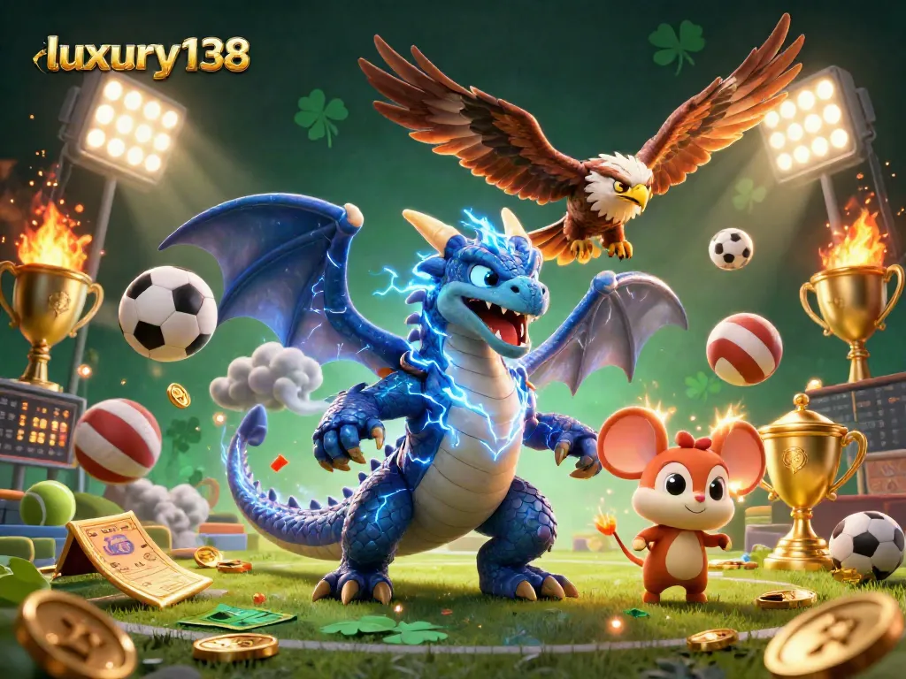 Experience thrilling gameplay dynamics at luxury138 with exclusive games and rewards, featured in a vibrant illustration.
