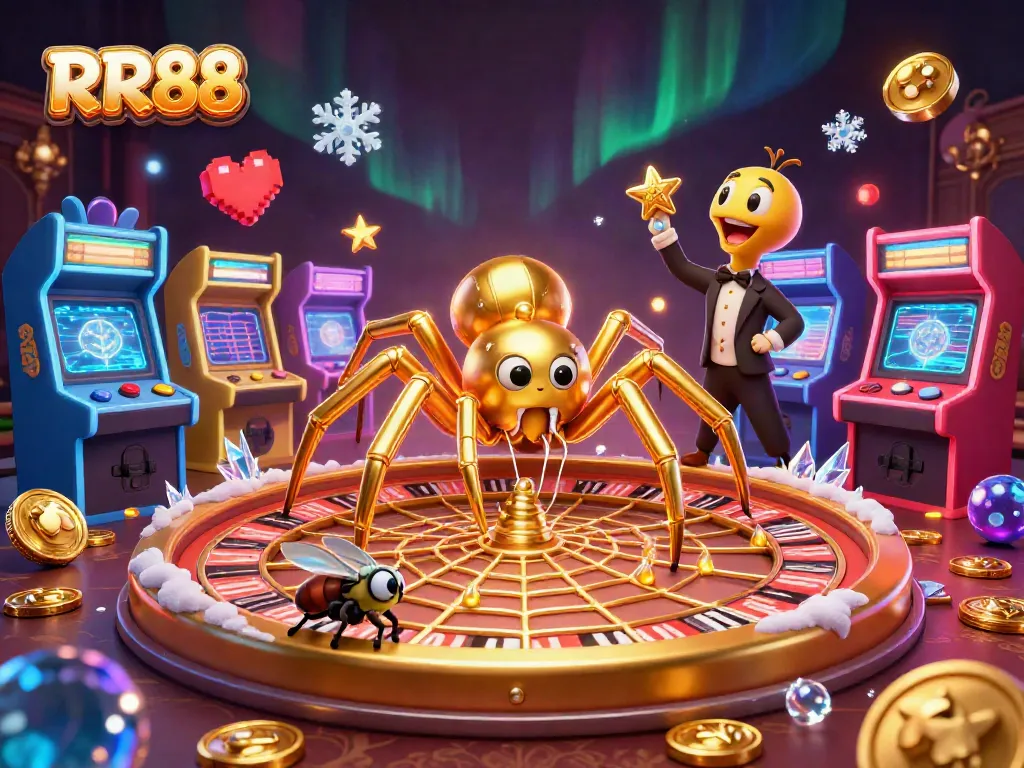 Experience exciting gameplay at RR88 with a dynamic casino-themed illustration featuring vibrant characters and elements.
