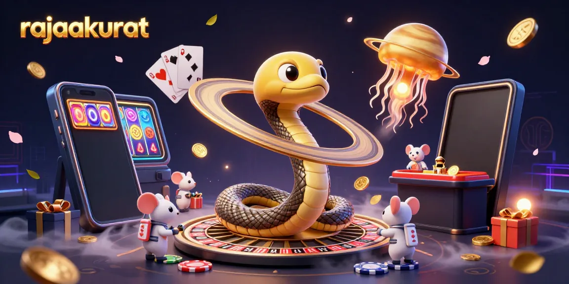 Rajaakurat mempersembahkan ilustrasi kasino luar angkasa dengan karakter unik dan permainan slot