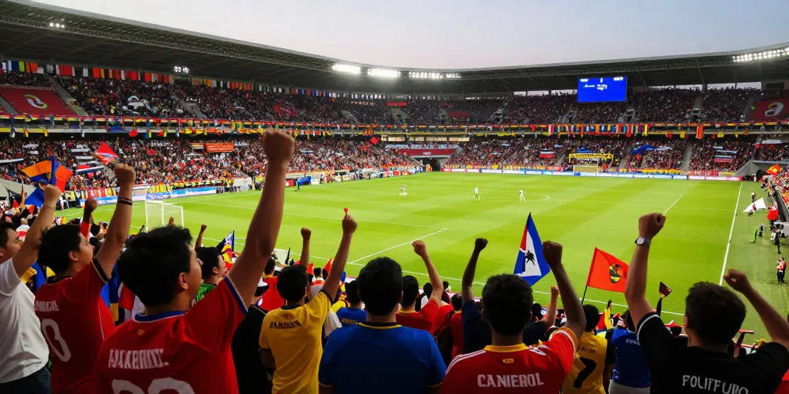 Excited fans at a football match, showcasing the vibrant atmosphere of xoilactv's live broadcasts.